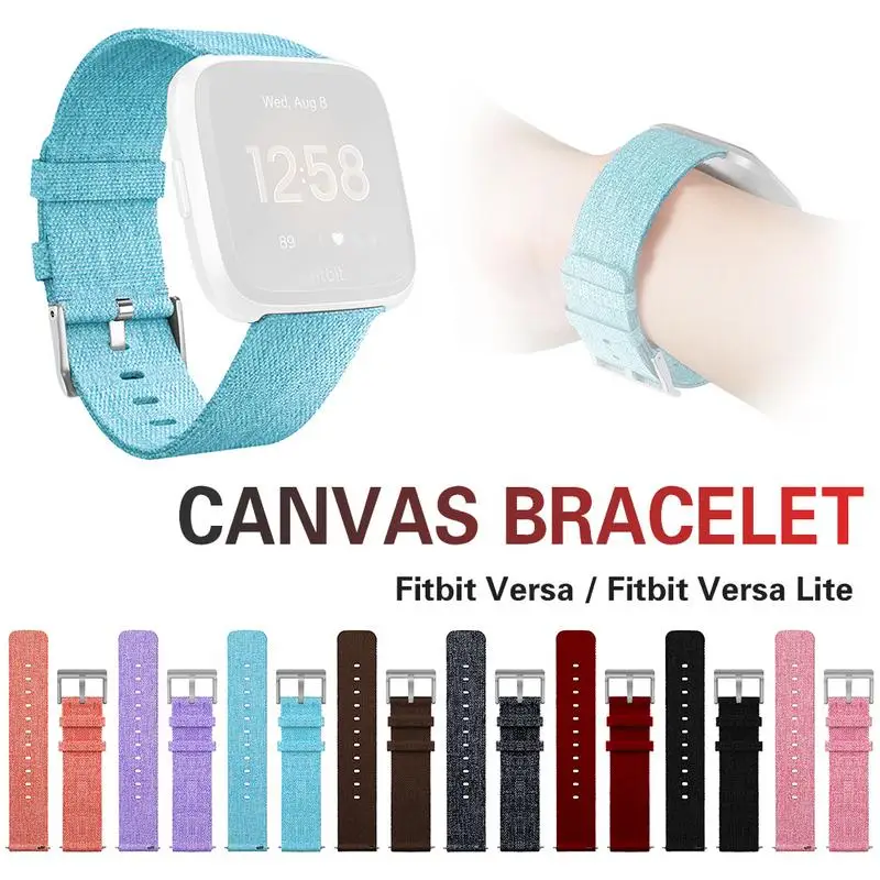 

Premium Canvas Replacement Sport Wristband Watch Band Strap For Fitbit Versa Fitbit Versa Lite Bracelet 8 Color
