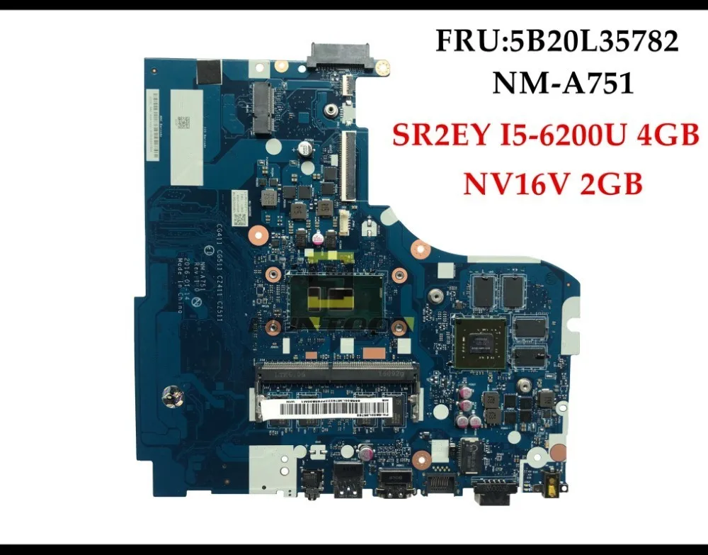 Высокое качество NM A751 для Lenovo Ideapad 310 14ISK FRU системной платы: 5B20L35782 SR2EY I5 6200U 4 Гб DDR3L