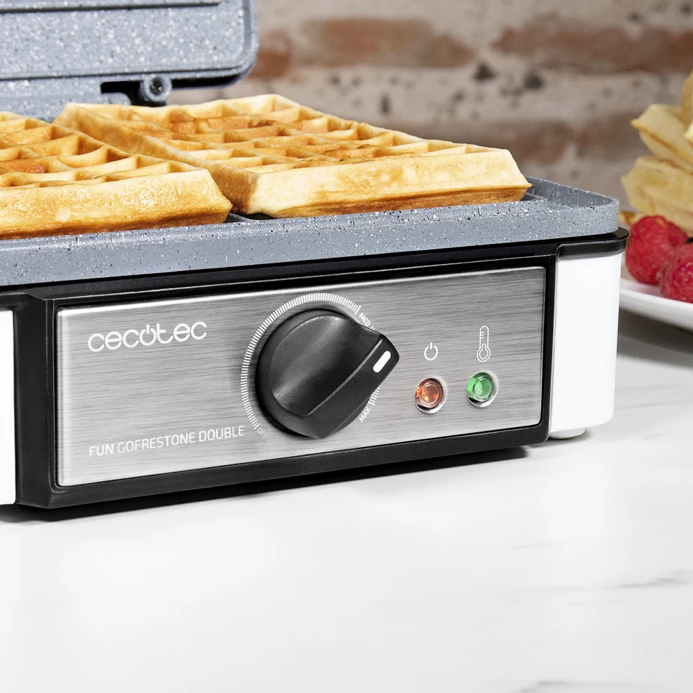 Электрическая вафельница Cecotec Fun GofreStone Double 4Inox вафельная машина 700 1200 Вт