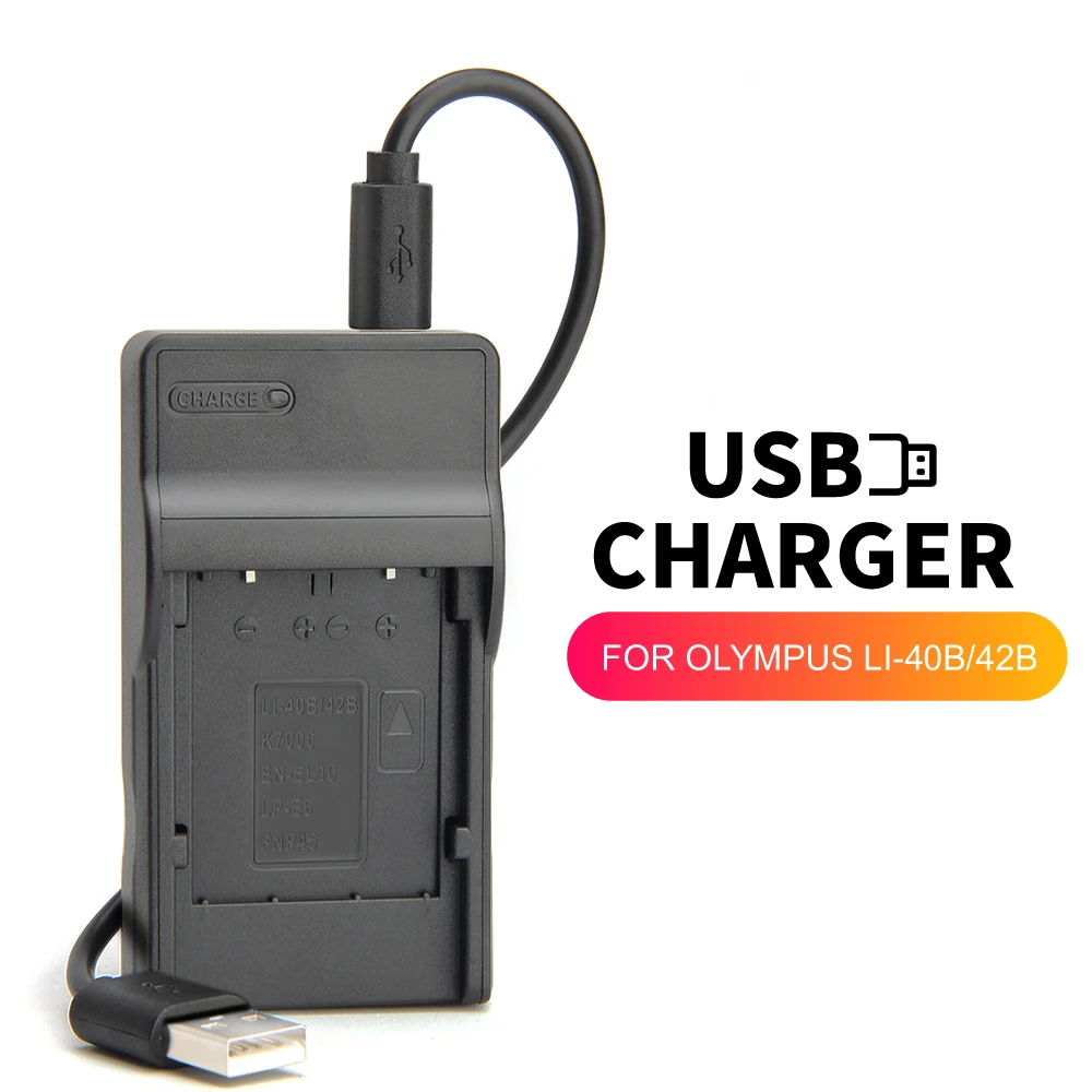 zhenfa USB Battery Charger for OLYMPUS Li-40B Li-42B D720 VR-310 VR310 VR-320 VR320 VR-330 VR330 VH-210 VH210 SP-700 SP700 D-720