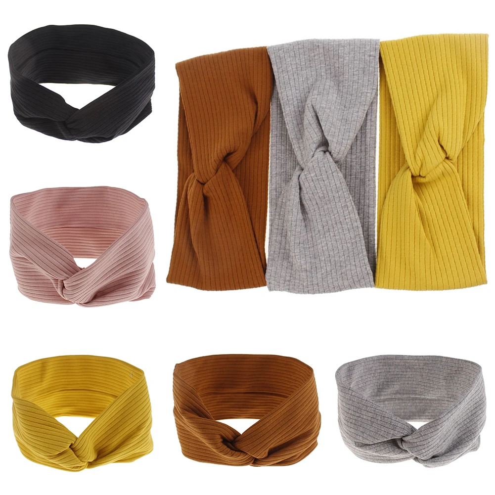 Горячая Распродажа хлопковые женские повязки на голову новая чалма одноцветная