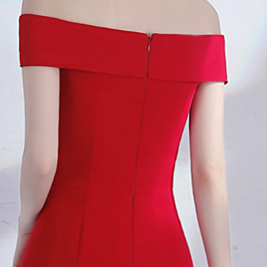 Robe De Soiree/бордовое вечернее платье с открытыми плечами для девочек свадебной