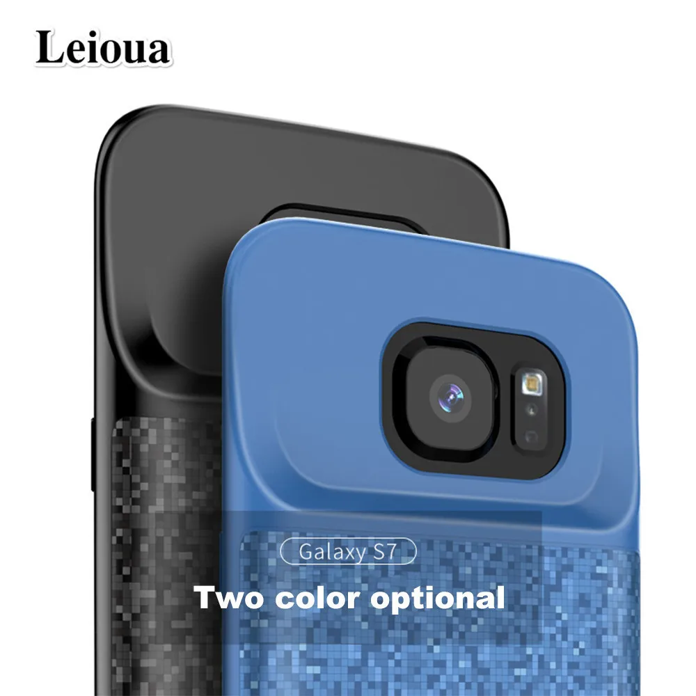 Зарядное устройство Leioua 4700 мАч для Galaxy S7 тонкий мягкий силиконовый чехол 5000 Samsung