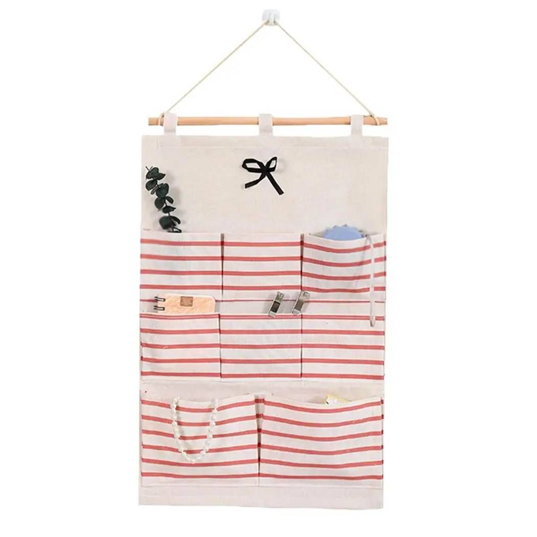 6/8 Карманы хлопчатобумажное бельё двери шкафа Органайзер настенный подвесной
