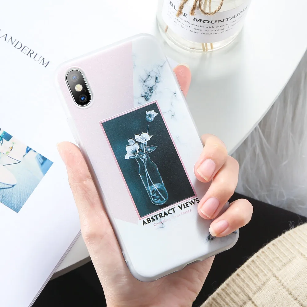 CASEIER Marble Embossed Phone Case For iPhone 7 8 Plus XR X XS MAX 6 6s Text Cases 5 5S SE Back Covers Coque |
