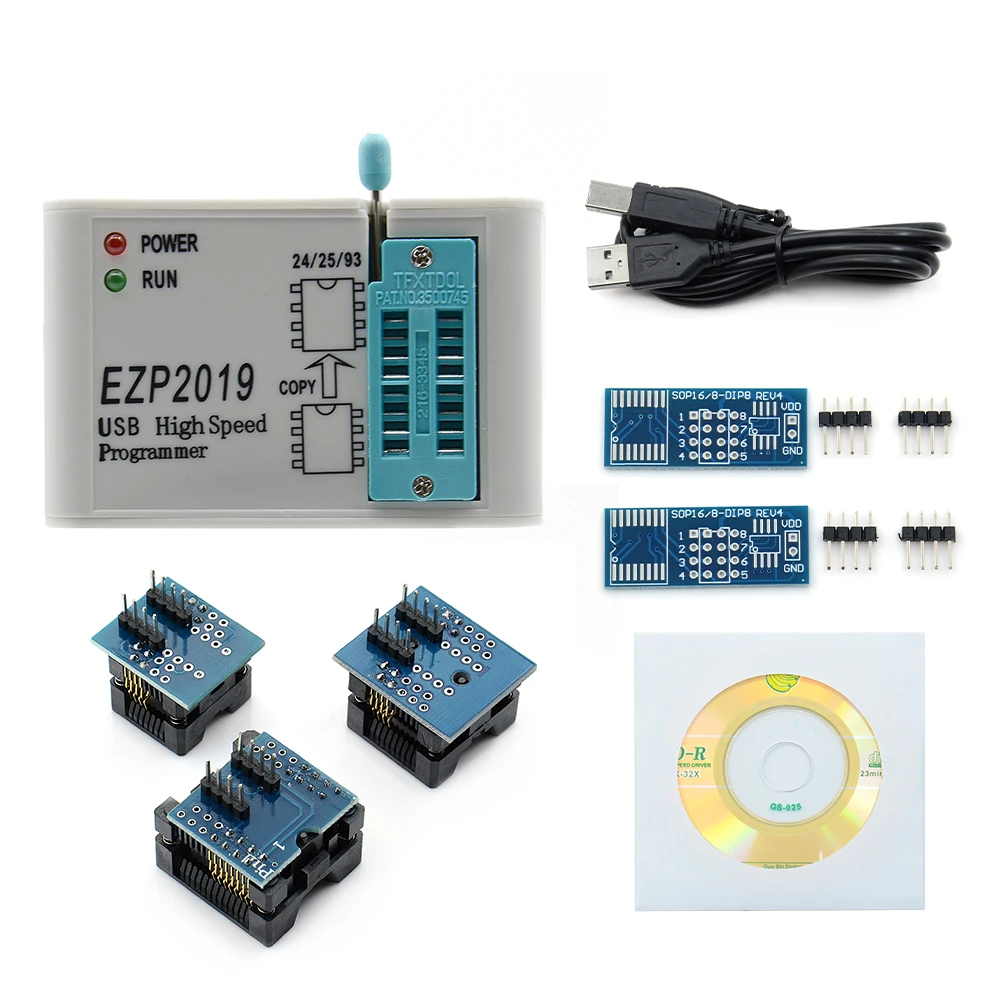Высокоскоростной программатор EZP2019 ezp 2019 USB SPI support24 25 93 EEPROM flash bios Чип + SOIC8 SOP8
