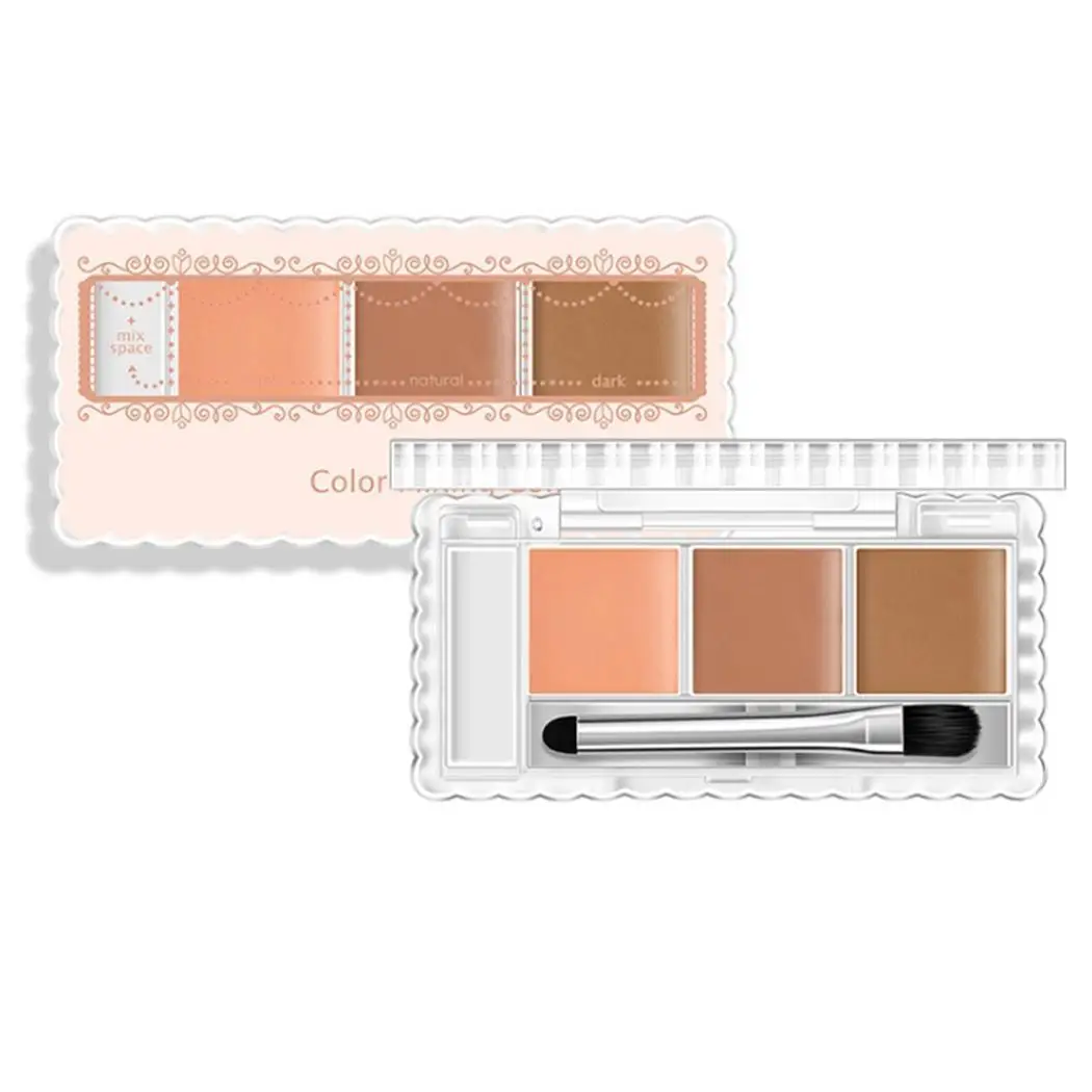 Professional 3 цвета Палетка с корректором крем кистью Косметическая повседневная