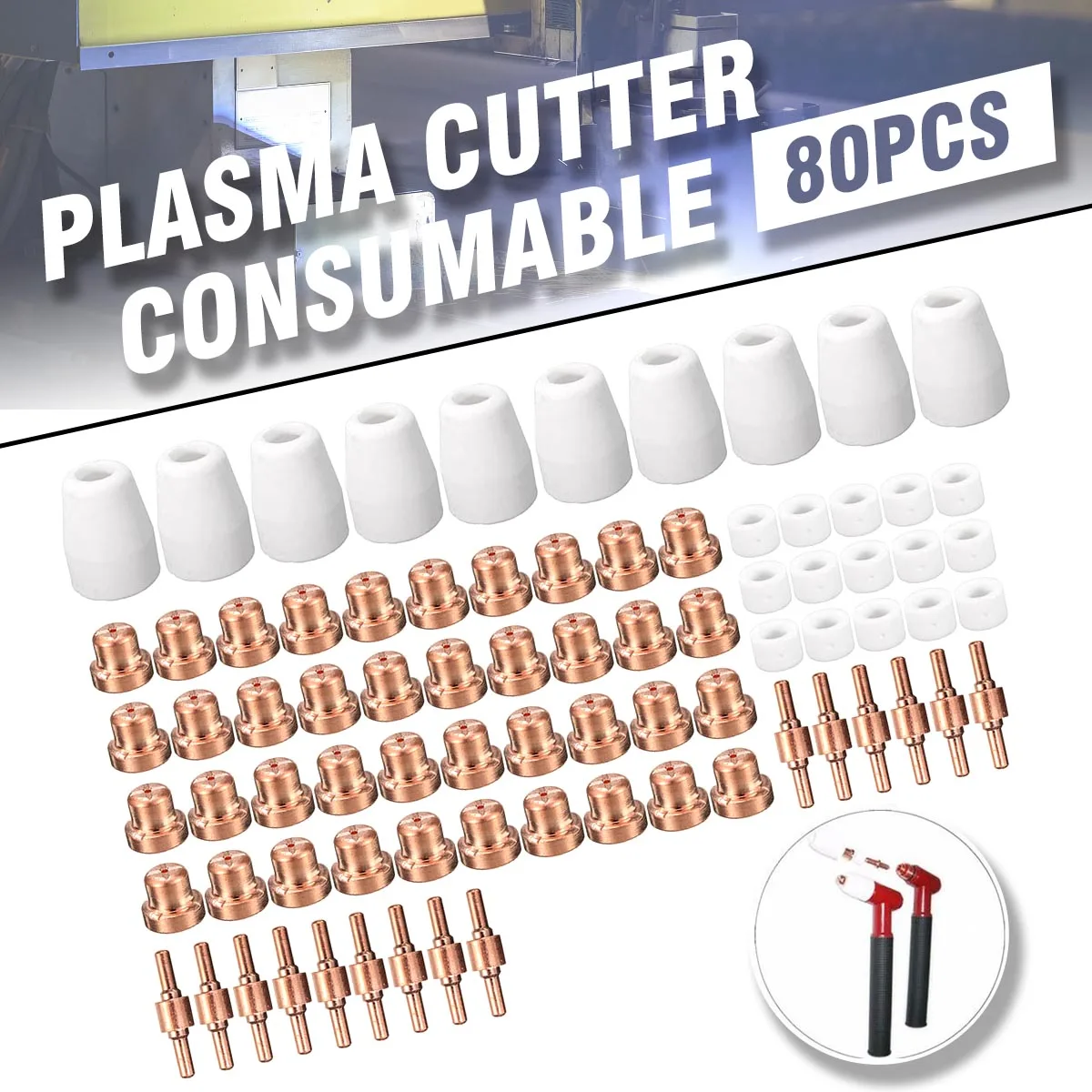 80 шт. насадок для резки воздуха плазменной фонарь 40 А CUT50|Сварочные сопла| |