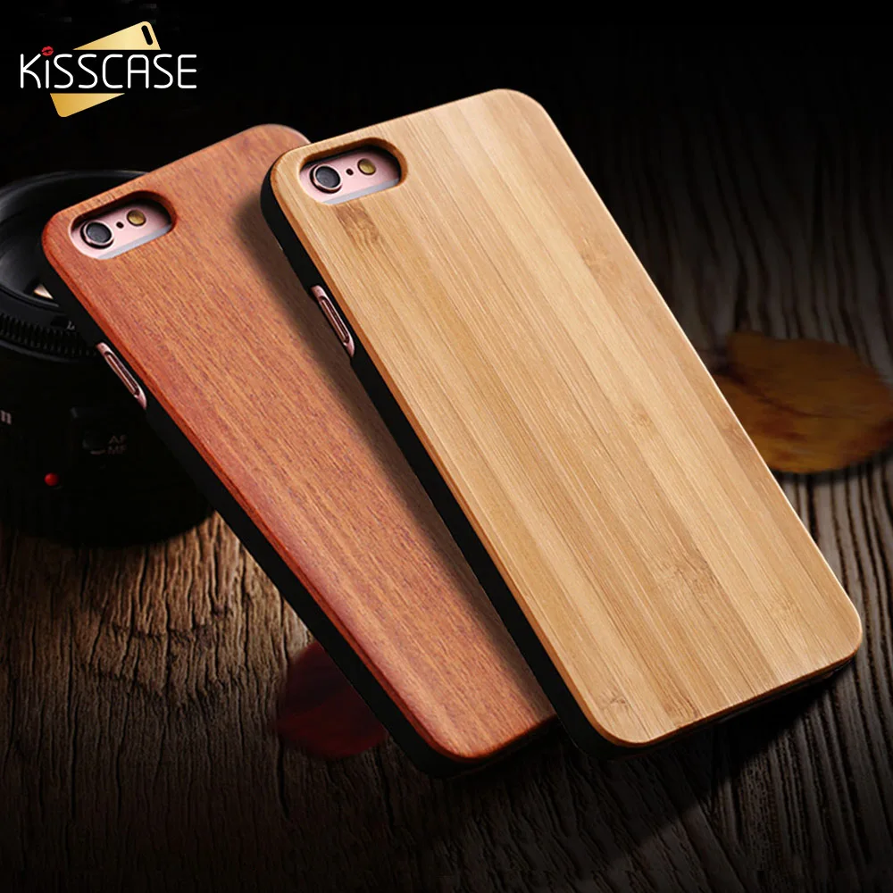 Оригинальный Деревянный чехол KISSCASE для iPhone 8 7 6 S X XS Max XR 5S оригинальный бамбуковый
