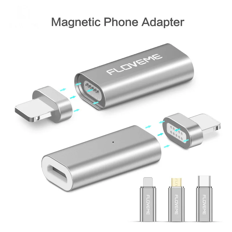 FLOVEME магнит телефон адаптер Micro USB к тип c/для iPhone/Кабель зарядного устройства