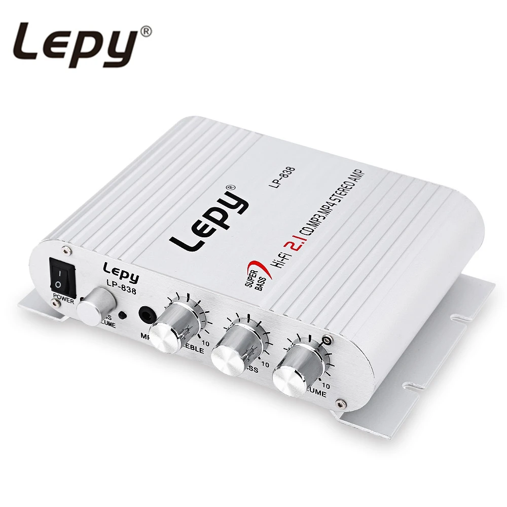 LP-838 3 канала Hi-Fi мини-автомобиль дома усилитель для MP3 MP4 DVD авто все-алюминиевый Mega