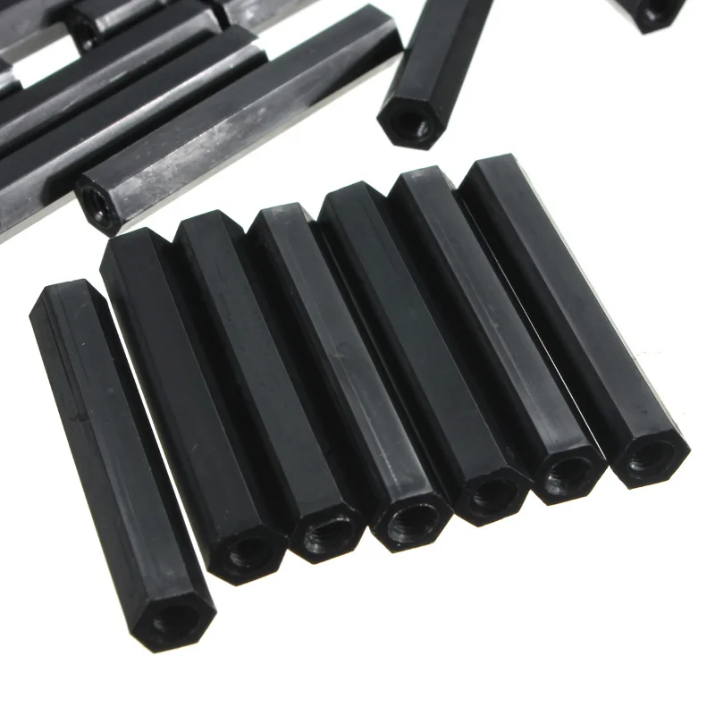 Suleve Black M2NH4 50 шт M2 нейлоновая Шестигранная Женская резьба PCB противостояние