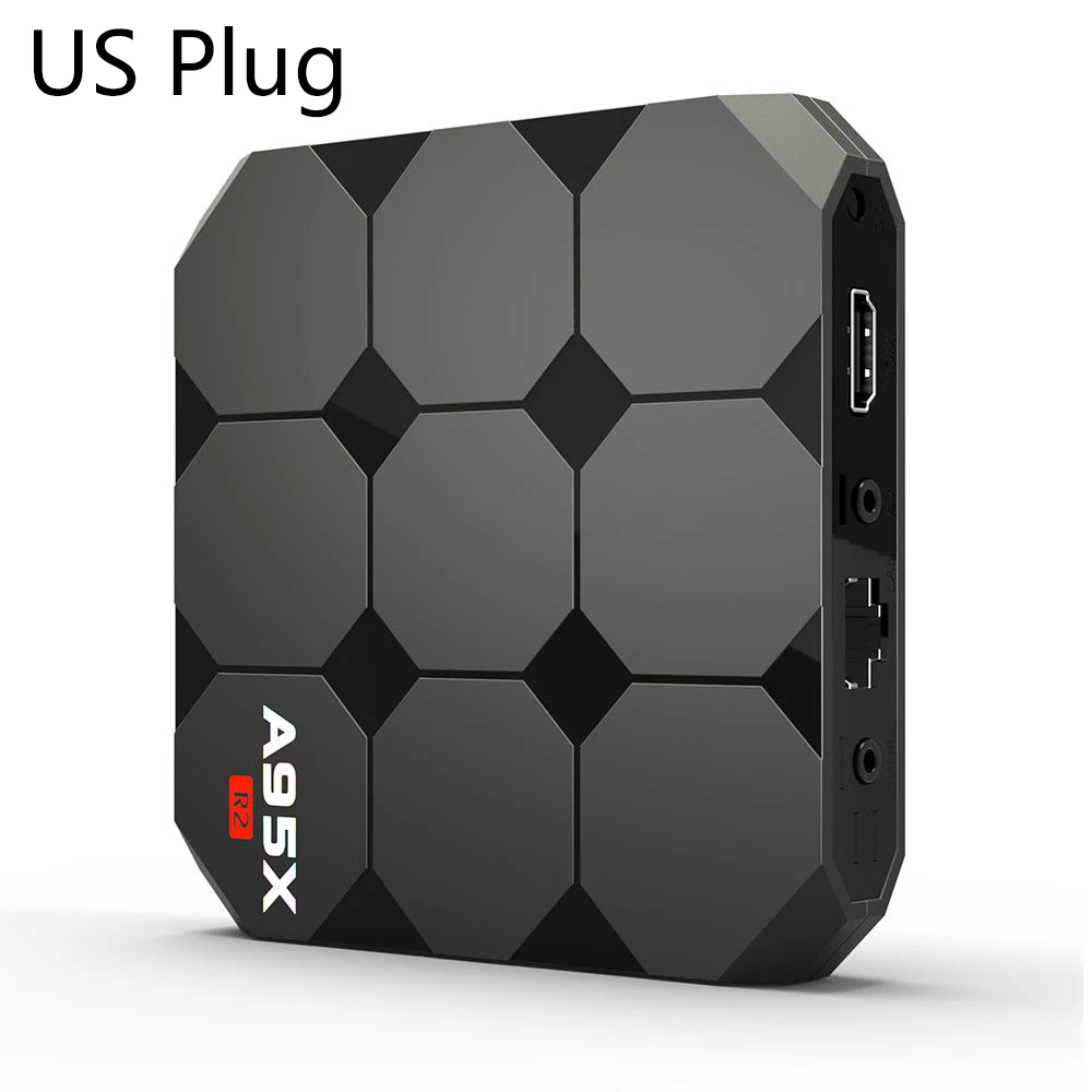 FULL-2018 A95X R2 ТВ приставка Amlogic S905W 2 4 GHz 4K WiFi Android 7 1 домашний медиаплеер US plug |