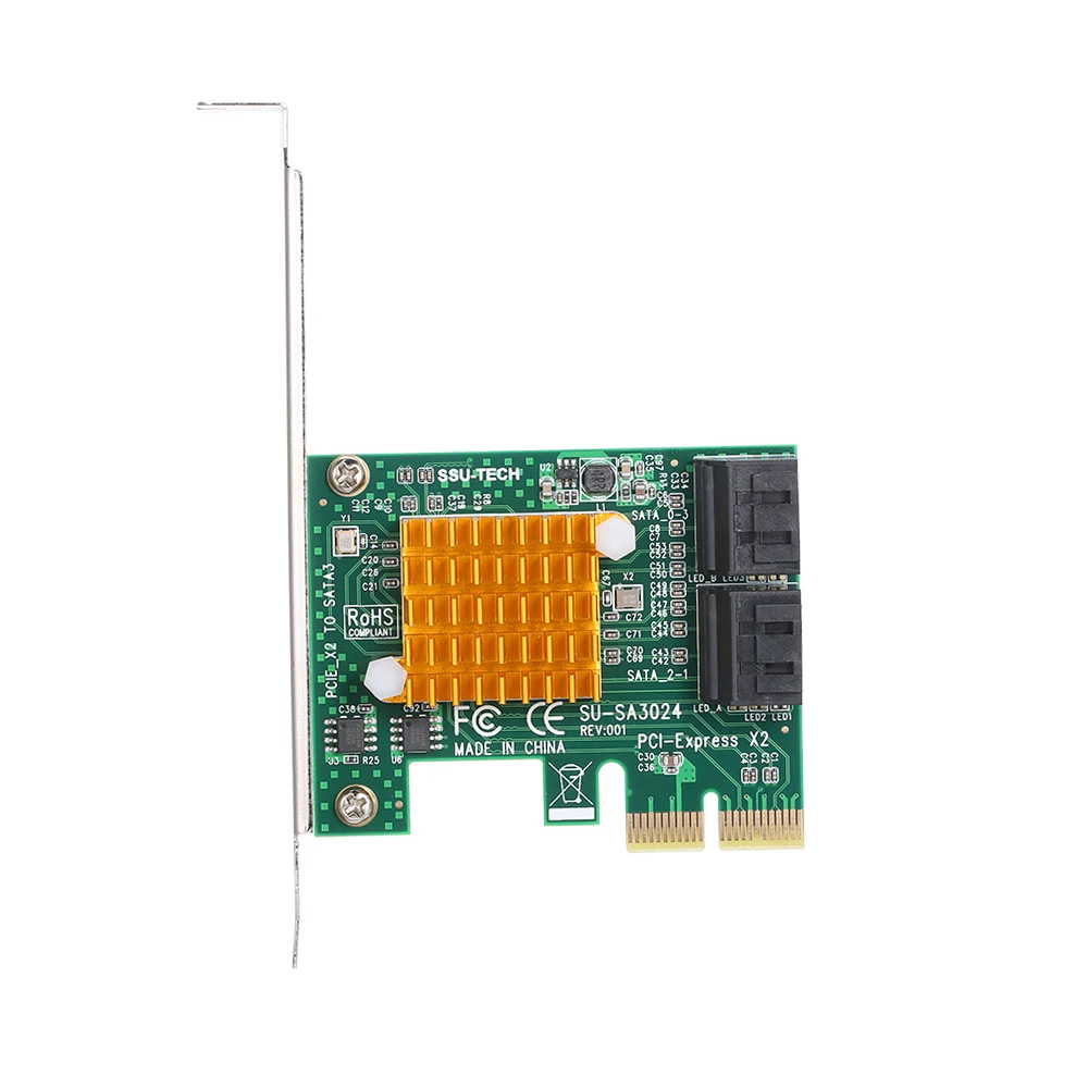 Карточка для ПК SATA3.0 PCI E X2 на 4 порта SATA3 6 Гбит/с|Платы расширения| |