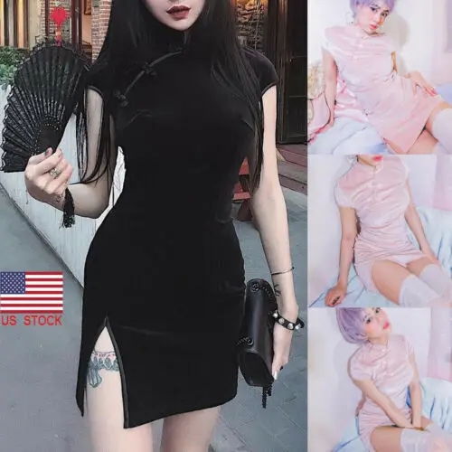 Новое поступление 2019 очаровательное китайское женское Короткое платье Qipao