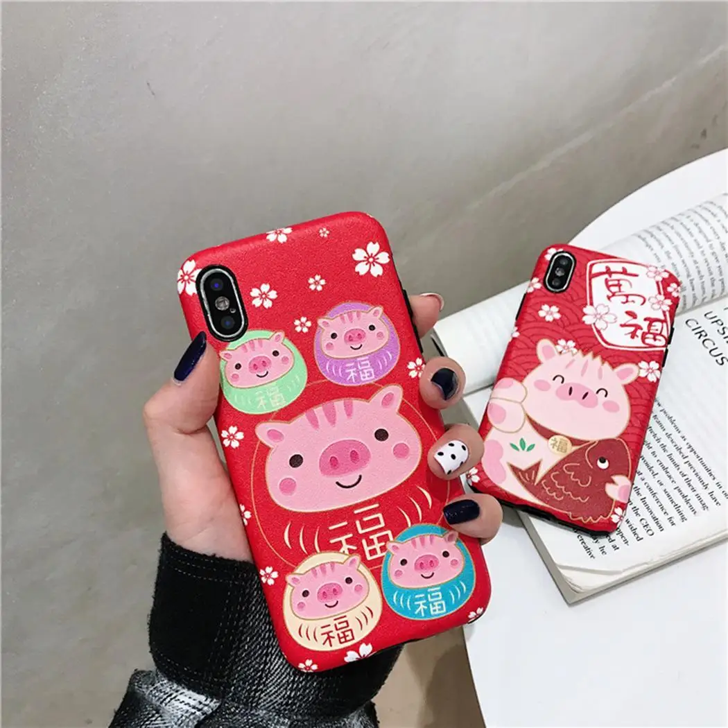Unisex Fashion Cute Animal Back Cover Phone Case Red Pink Multicolor Protective | Мобильные телефоны и аксессуары