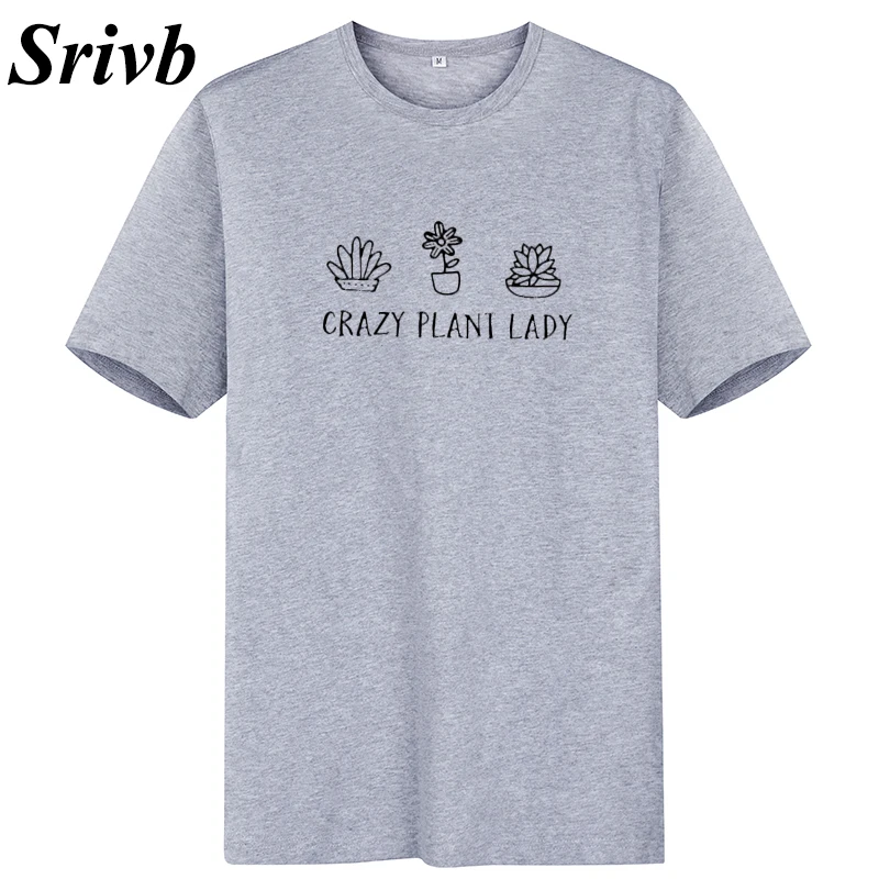 Женские Забавные футболки Srivb Crazy Plant повседневные свободные Harajuku с коротким