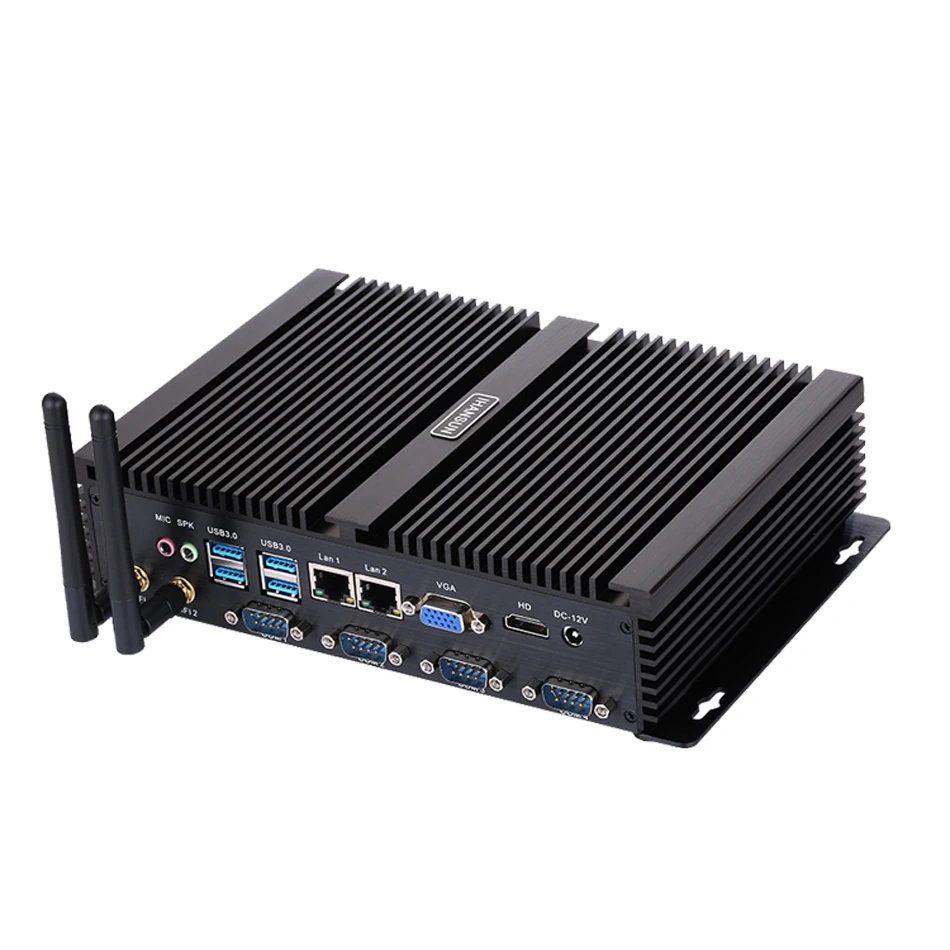Безвентиляторный промышленный пк мини компьютер Windows 10 Pro/Linux Intel Celeron 1007U [HUNSN MA03I]