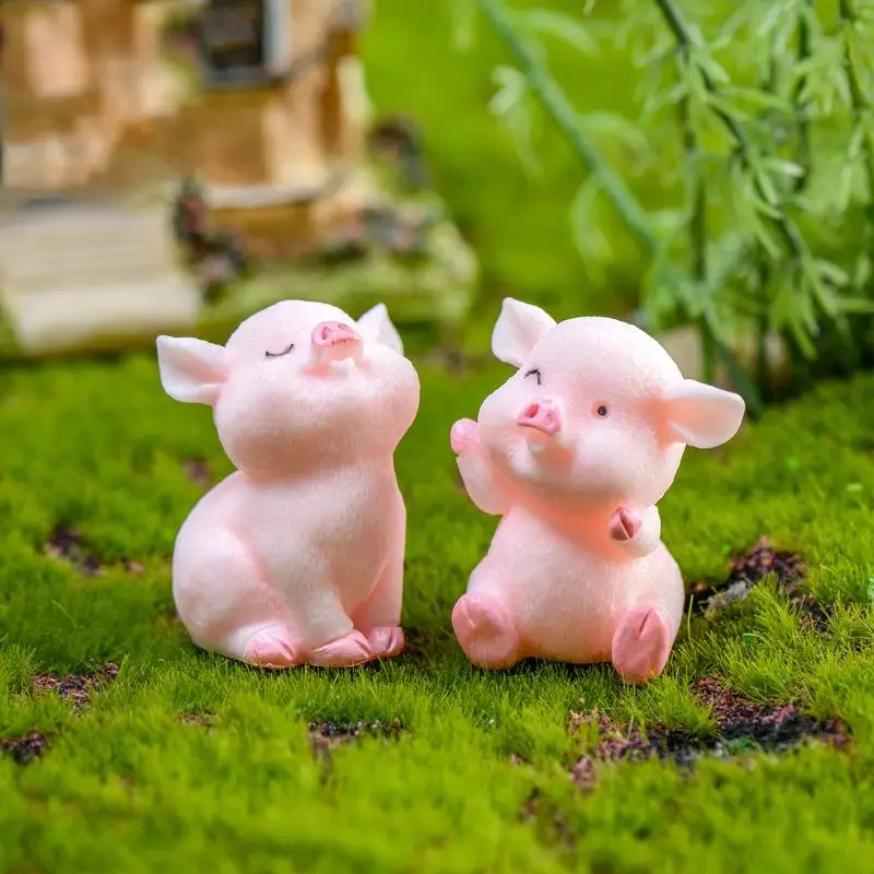 Kawaii животные Свинья фигурки Смола Настенная Декорация голова оленя подарок для