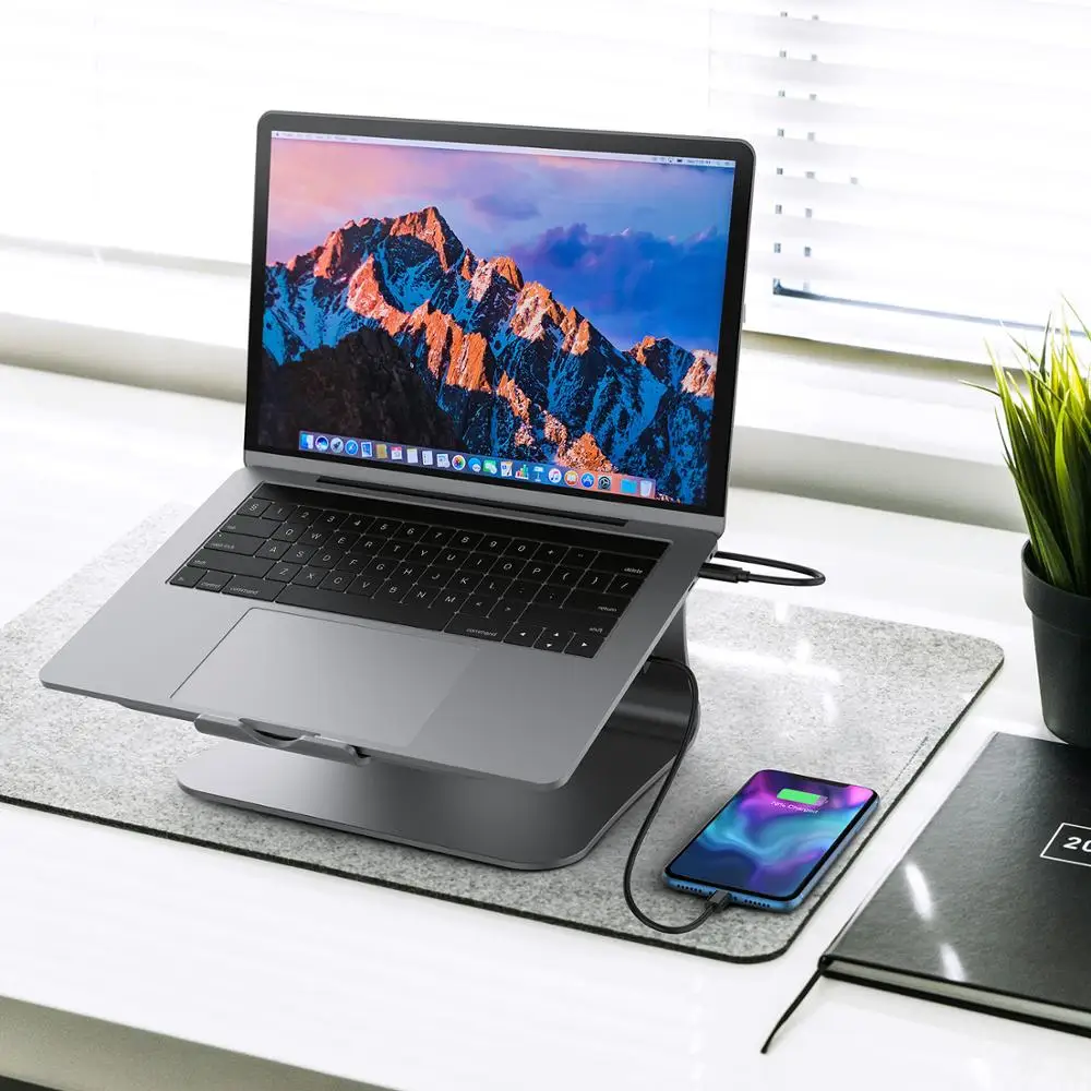 Подставка для ноутбука алюминиевая охлаждающая подставка 3 порта USB 0 поддержка