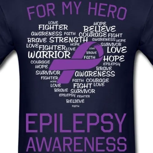 Крутые футболки с круглым вырезом Epilepsy Awards For My Hero мужские коротким рукавом из