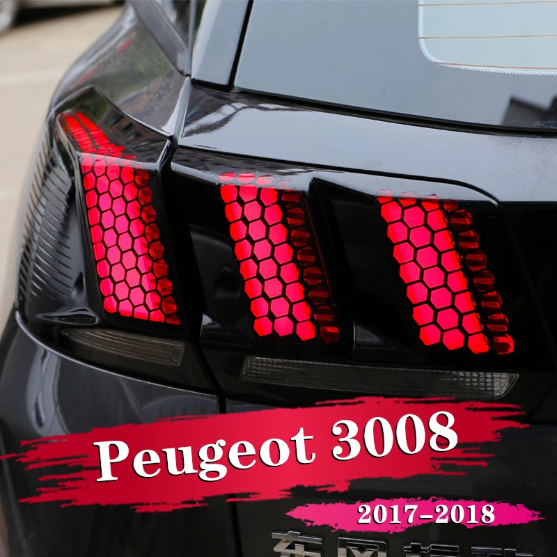 6X для Peugeot 3008 GT 2016 2017 2018 авто аксессуары задний Светильник лампы соты протектор
