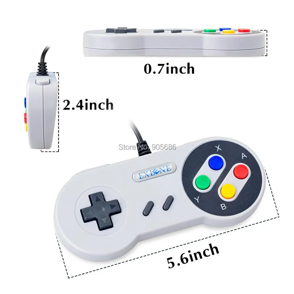 Игровой джойстик Exlene геймпад для SNES 3 м USB ПК и Windows|Геймпады| |