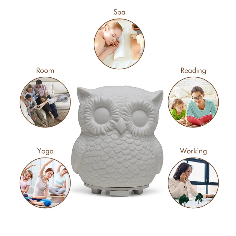 GIAHOL 60ML Capacity Owl Modeling Essential Oil Diffuser 5 In 1 Ultrasonic Aromatherapy Fragrant Vaporizer Humidifier |