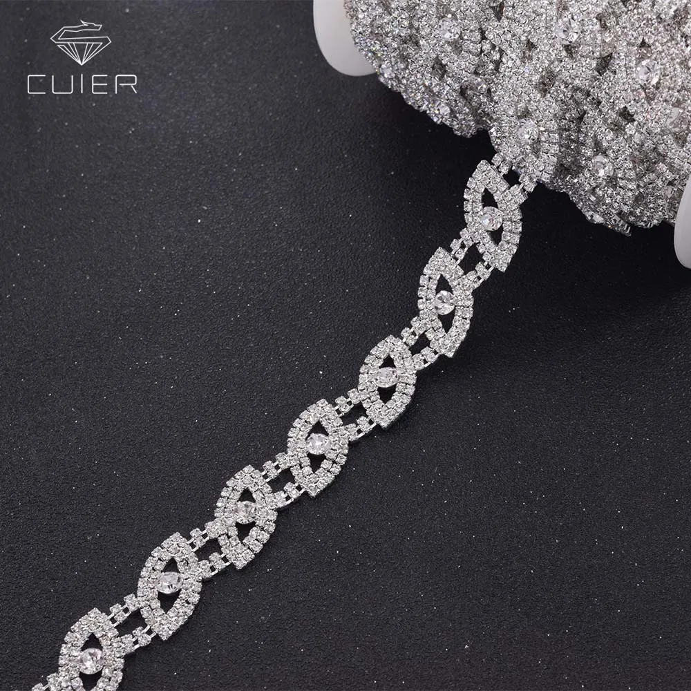 

10yards/lot Crystal rhinestones glass strass trims bridal dress belt appliques sew on silver chains wedding Accessory HF-3462