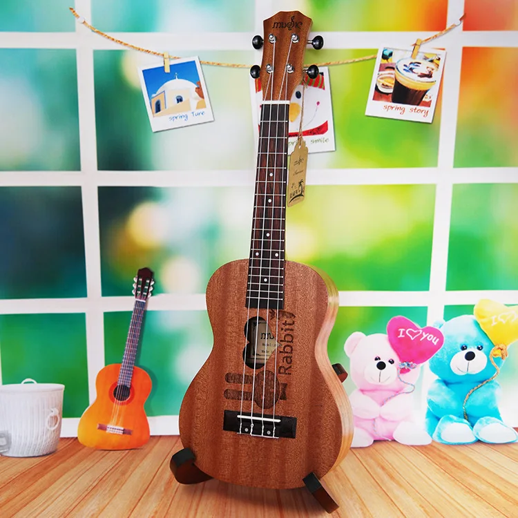 26-дюймовая Гавайская маленькая гитара с милым цветком персика сердечник