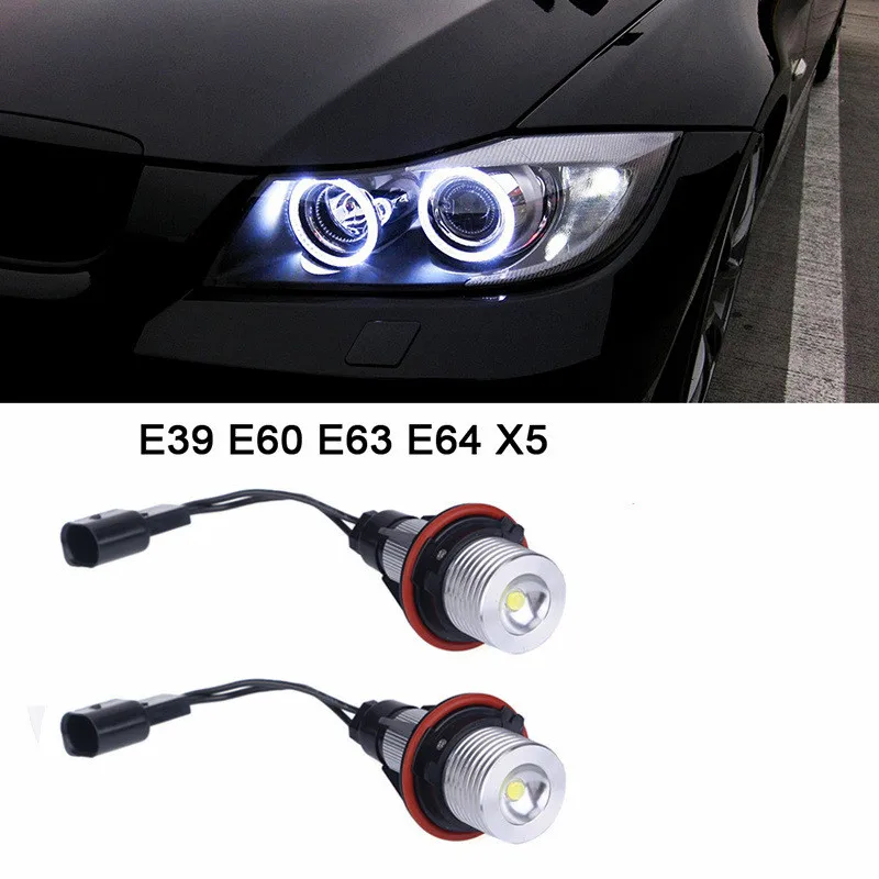 LED Bulb 2*5W Car E53 E63 E64 E65 E66 E83 E87 5 6 7 Series X5 Error Free Xenon White 6000K for BMW Angel Eyes Lights | Автомобили и