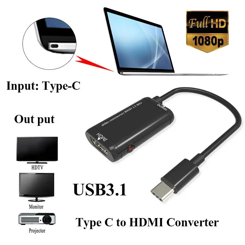 USB 3 1 Type C адаптер MHL HDMI кабель для телефонов HDTV| |