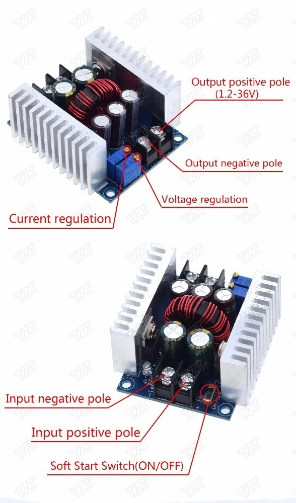 300W 20A DC понижающий преобразователь модуль с драйвером постоянного тока для