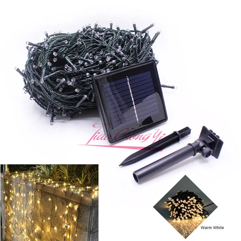 52 м 500LED теплый белый RGB холодный LED Солнечный свет гирлянда освещение патио