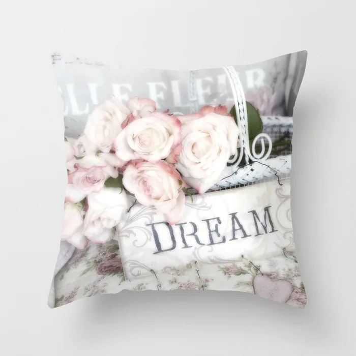 

Pillow Case Popular For Throw Pillow 1PC Rose Flower Euro Style Hot Sale Mediterranean Style