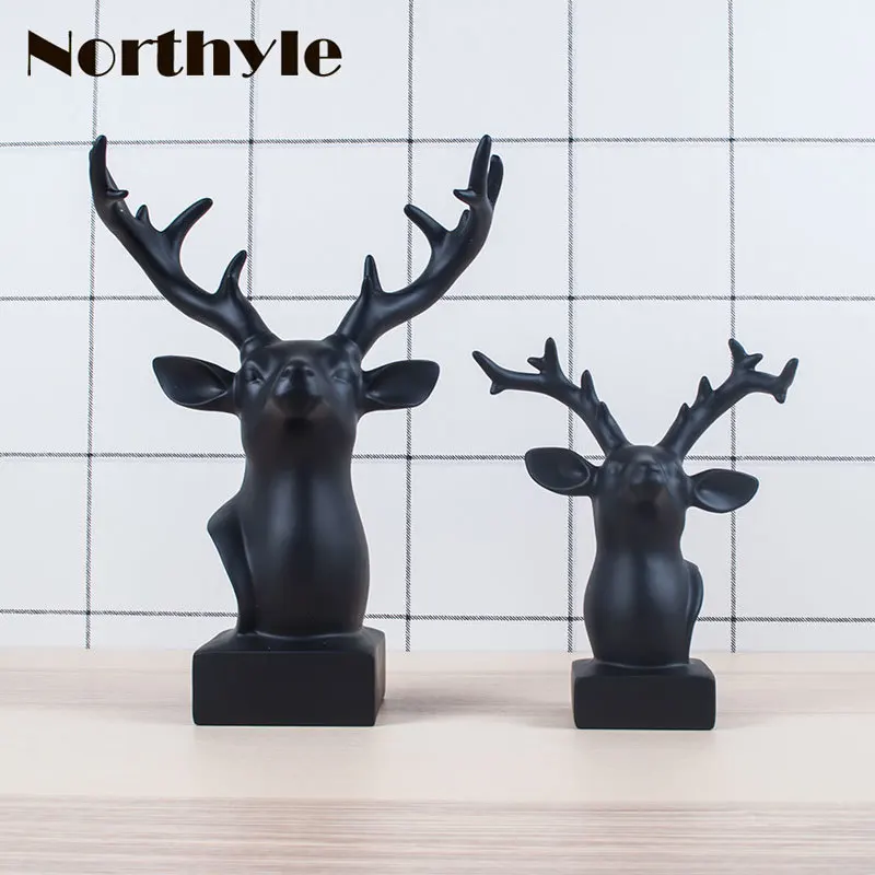 American style Reindeer head statue resin reindeer figurine christmas decoration xmas gift art craft|craft art|craft christmascraft |