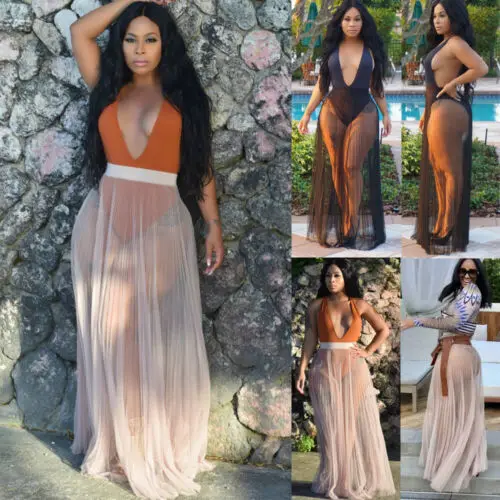 Женская накидка на бикини купальник Пляжная макси юбка с запахом саронг кимоно