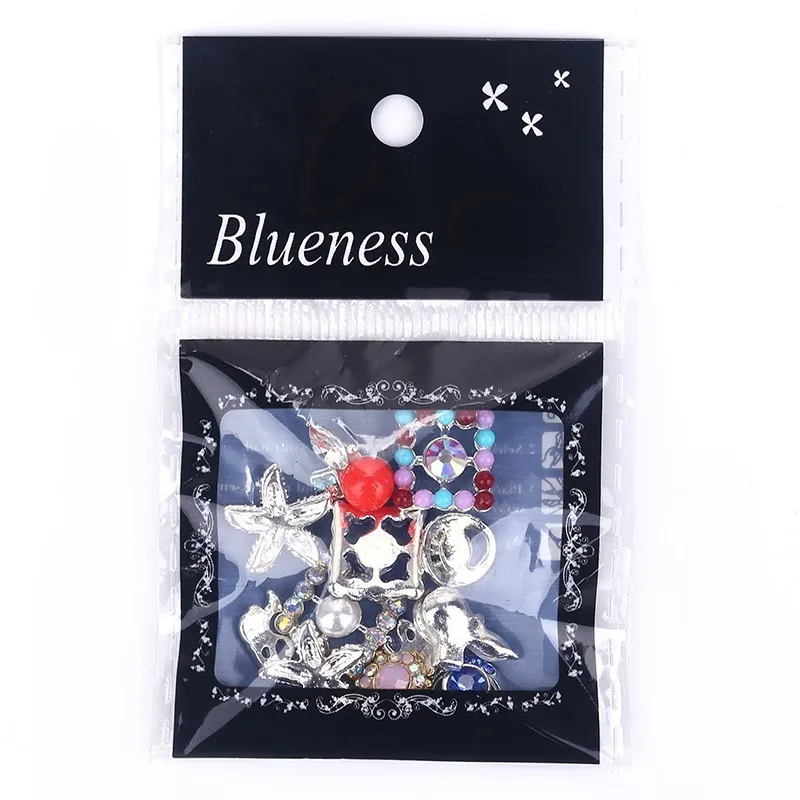 Blueness 10 шт./упак. 3D Кристаллы Стразы для ногтей сплав маникюра художественные