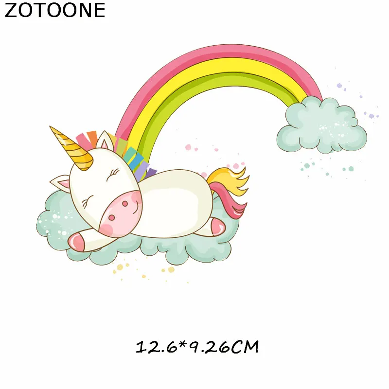 ZOTOONE Единорог утюжок для передачи тепла патчи детской одежды DIY Аппликация в
