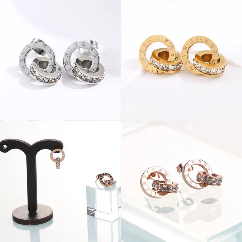 Модные женские туфли титановая сталь серьги кольцо с камнями в форме капли