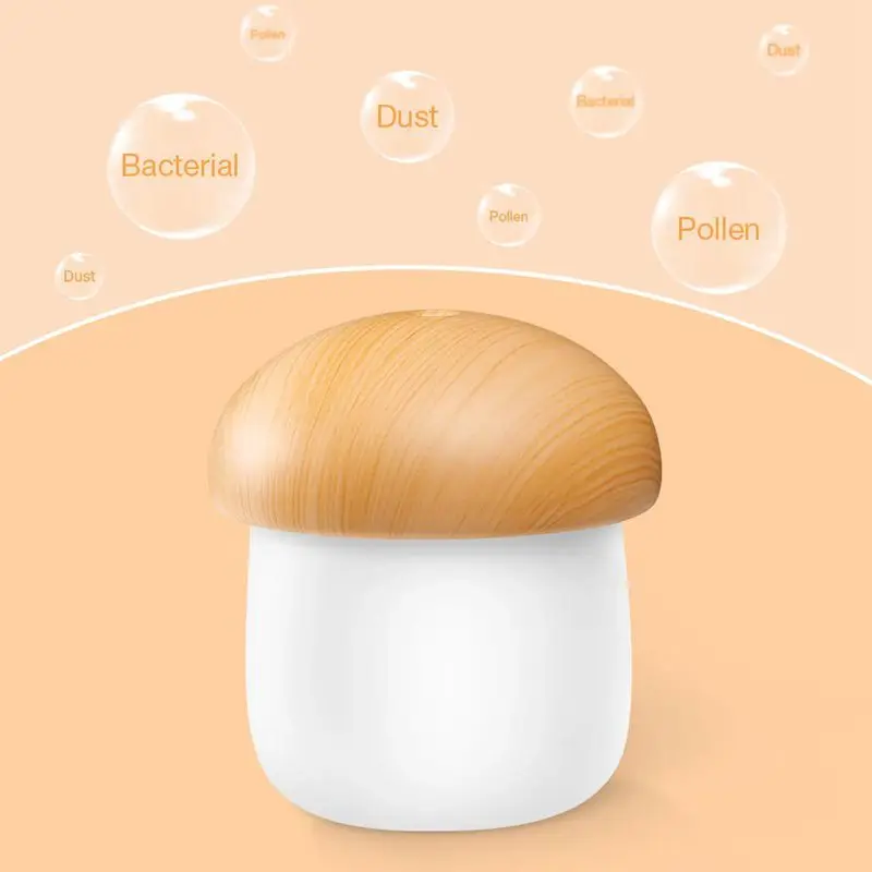 USB Mini Humidifier Cool Mist Desk Personal Air Mushroom Diffuser With Night Light Whisper-Quiet Auto Shut-Off F |