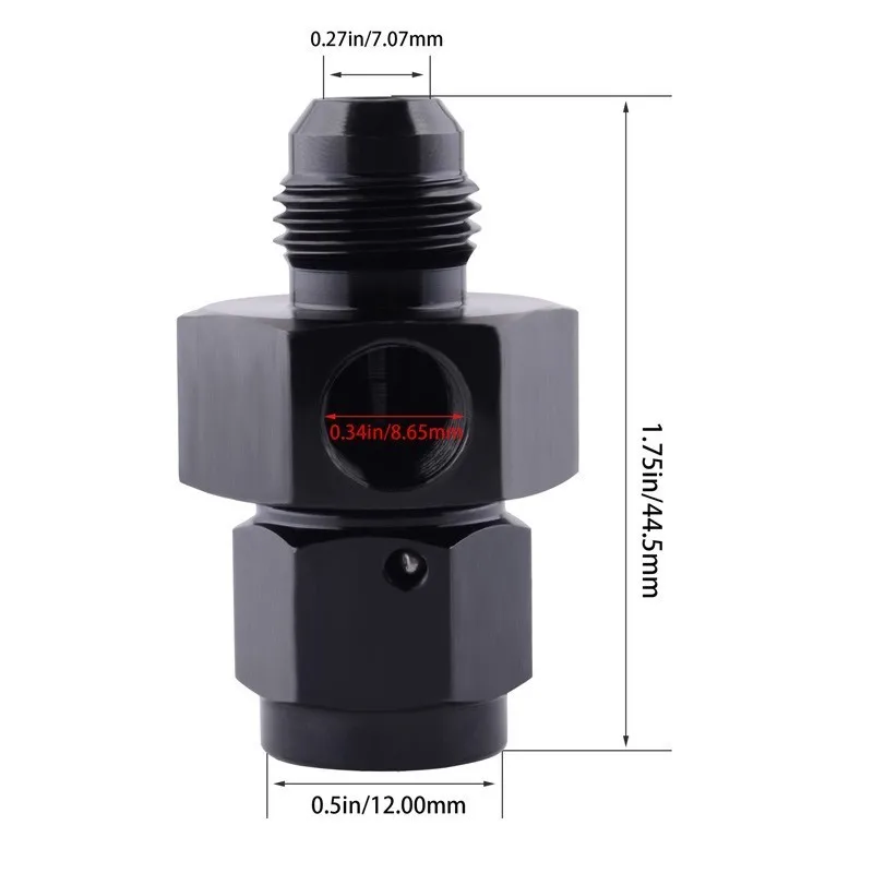 SPEEDWOW AN 6 алюминиевый сплав мужчин и женщин Твин 1/8 &quotNPT Черный Калибр Датчик