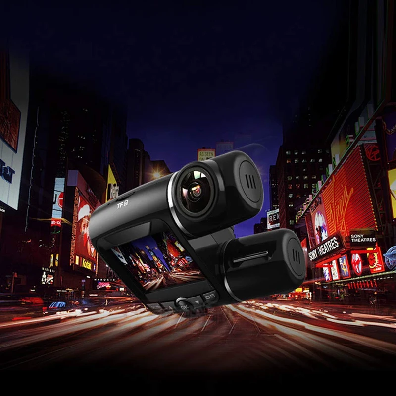 V68 Dash Cam Fhd 1080P + 2 дюйма Автомобильный видеорегистратор Двойной объектив камеры