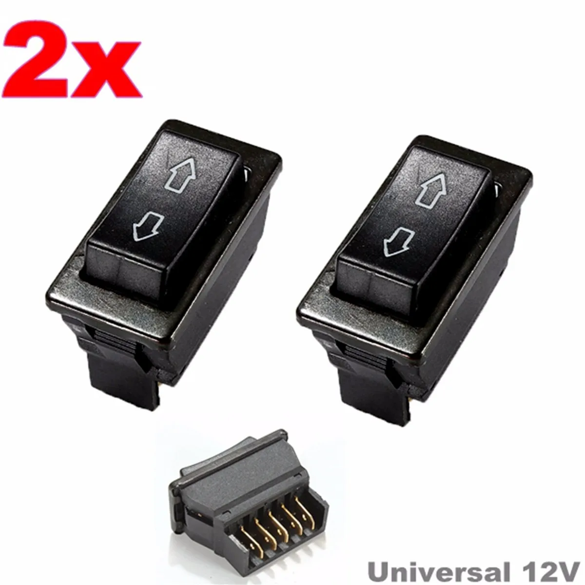 

2PCS DPDT DC 12V 20A Universal Auto Car Power Window Switch 5 pins Black
