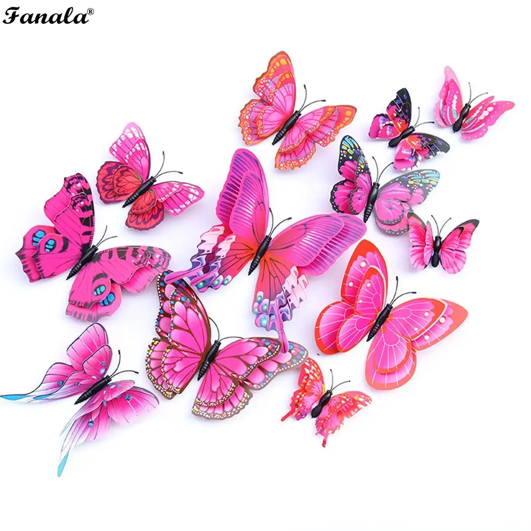 3D бабочки наклейки на стену бабочка плакат искусство клейкая наклейка имитация