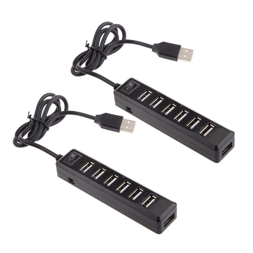MagiDeal 2x Высокоскоростной 7 портовый USB концентратор 2 0 многоразветвитель