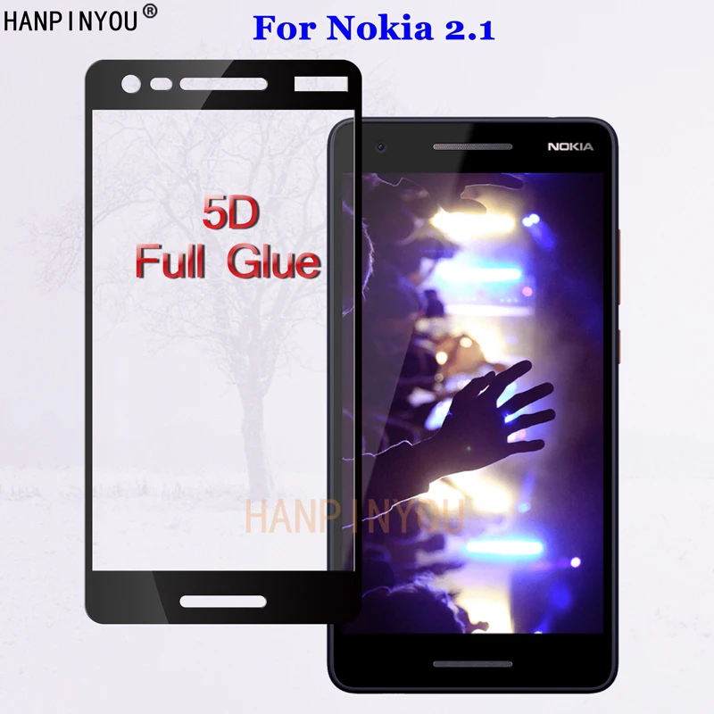 

For Nokia 2.1 TA-1080 TA-1092 5.5" 5D Full Glue Full Coverage Tempered Glass 9H Premium Screen Protector Film