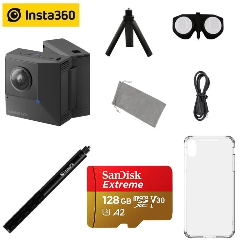 Камера Insta360 EVO 5 7 K Video 180 3D VR/Panoramic Insta 360 для Android и iPhone XS/Xs Max/XR/X/8/8 plus/7/7 plus/6s/6s