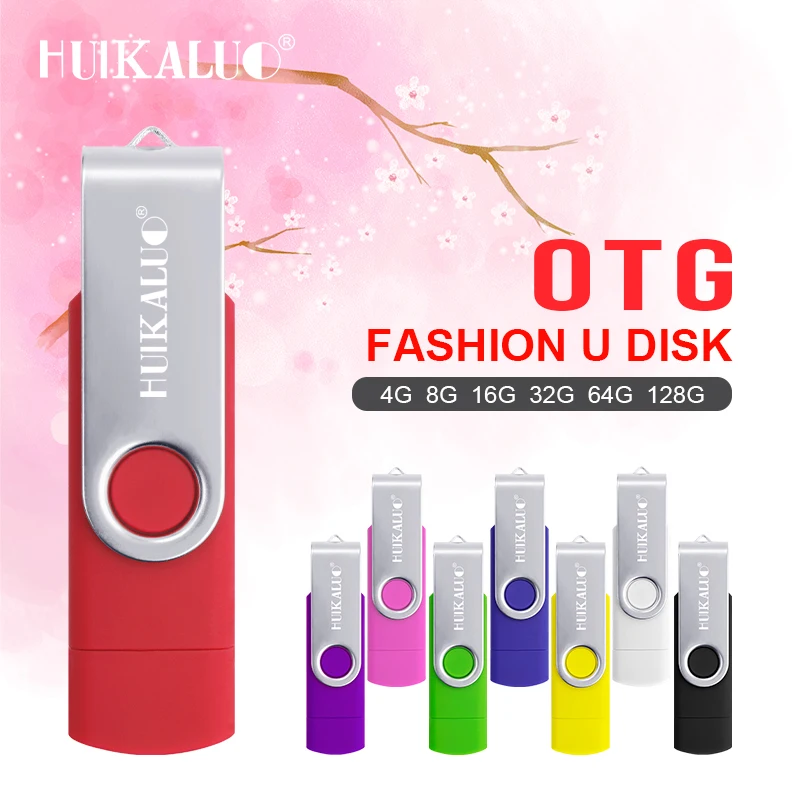 Металлический флеш-накопитель Huikaluo USB OTG 64 ГБ 32 мини-накопитель для