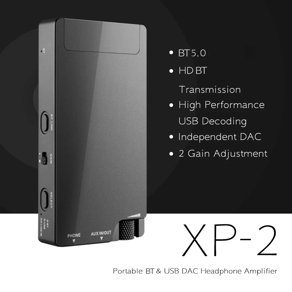 XDuoo XP 2 портативный усилитель для наушников Bluetooth 5 0 USB DAC HD передача сигнала AUX iOS